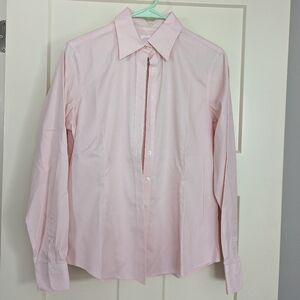 Brooks Brothers baby pink women's size 6 button-up collard long sleeve b…